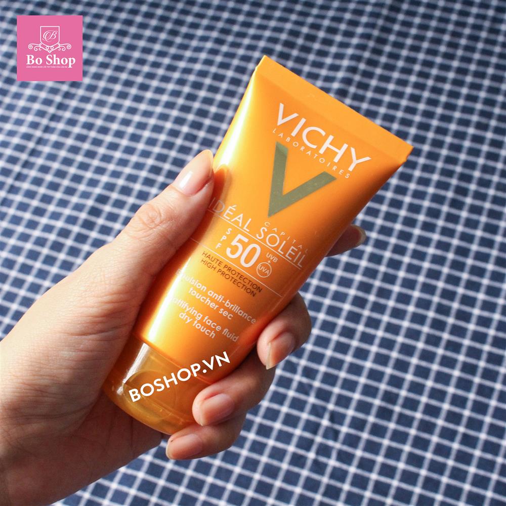 review-kem-chong-nang-vichy-ideal-soleil-spf-50-mattifying-face-fluid-dry-touch